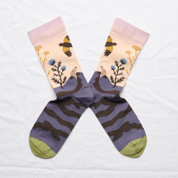 Kolorowe Skarpety Bonne Maison - Taupe Rose Bouton